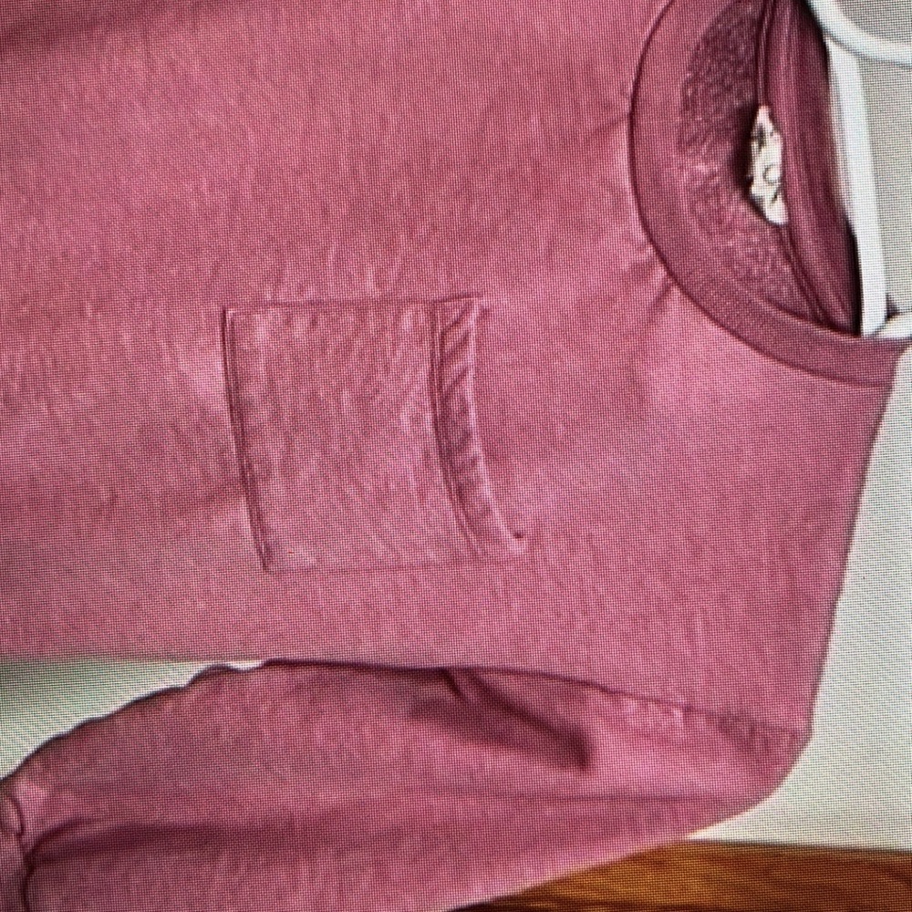 Adorable mauve shirt with ruffle detail blouse